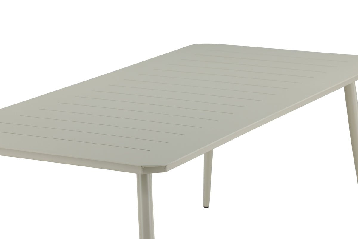 Tuin tafel Imani - rechthoekige, beige eettafel van aluminium