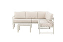 Tuin Loungeset Nadi – 3-delig met tafel in Beige van aluminium & polyester