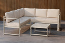 Tuin Loungeset Nadi – 3-delig met tafel in Beige van aluminium & polyester