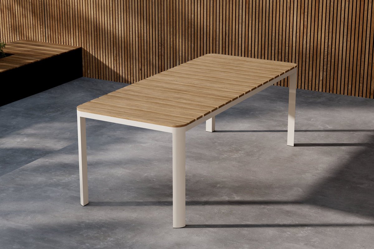 Tuin eettafel Ätna - 210x90 cm in Beige met een tafelblad van Aintwood