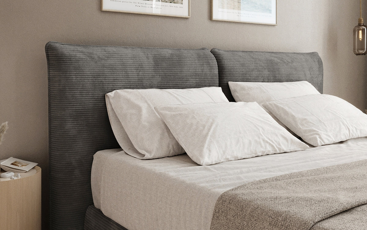 Boxspringbed Pillo in Ribstof