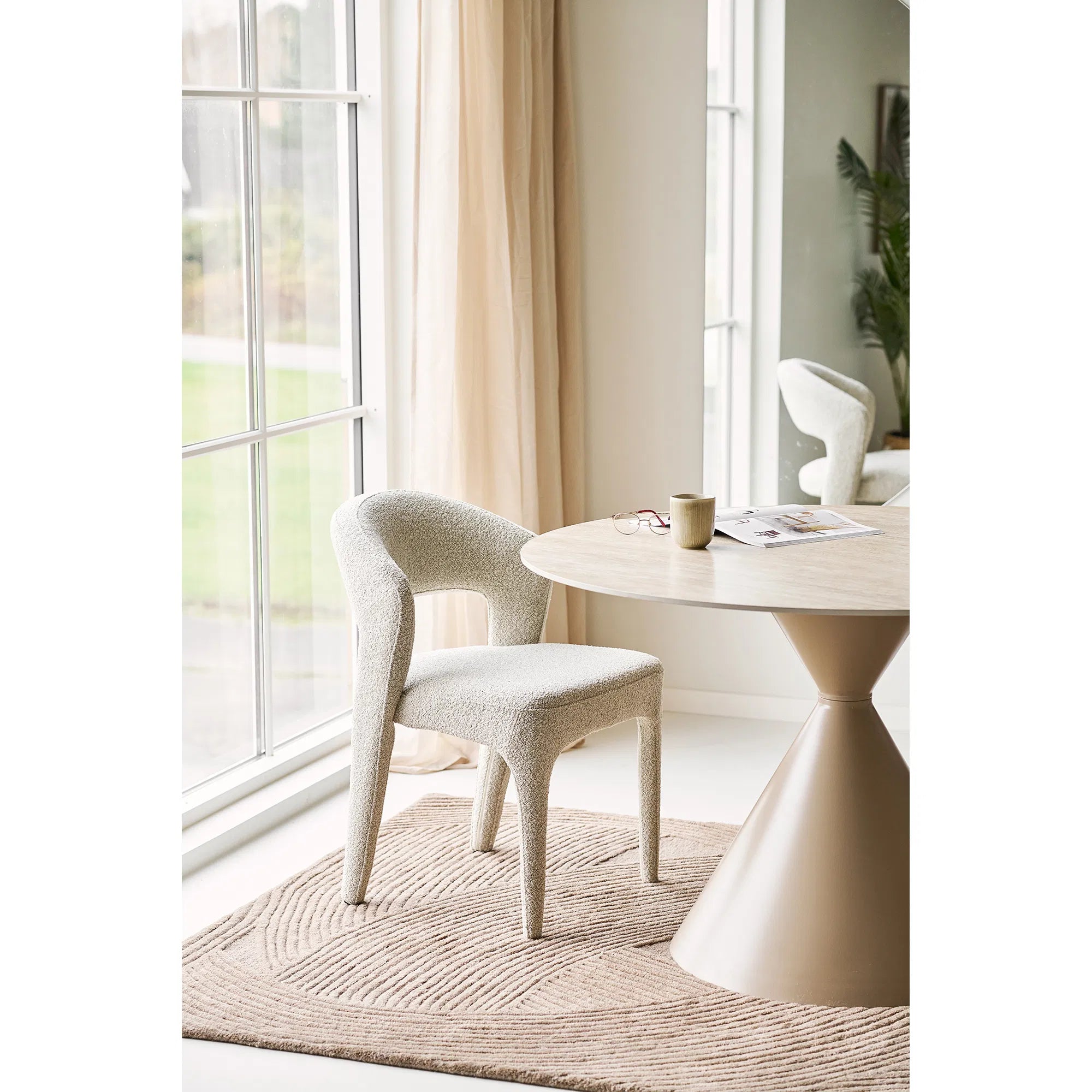 Eettafel Fjordella - Staal/Keramiek in Zand