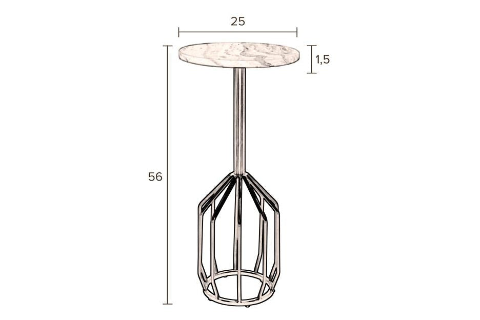 Bijzettafel Velvian M – van marmer in goud
