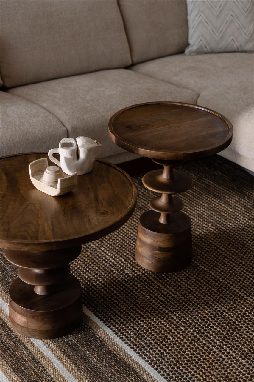 Salontafel Soloria – van mangohout in Bruin