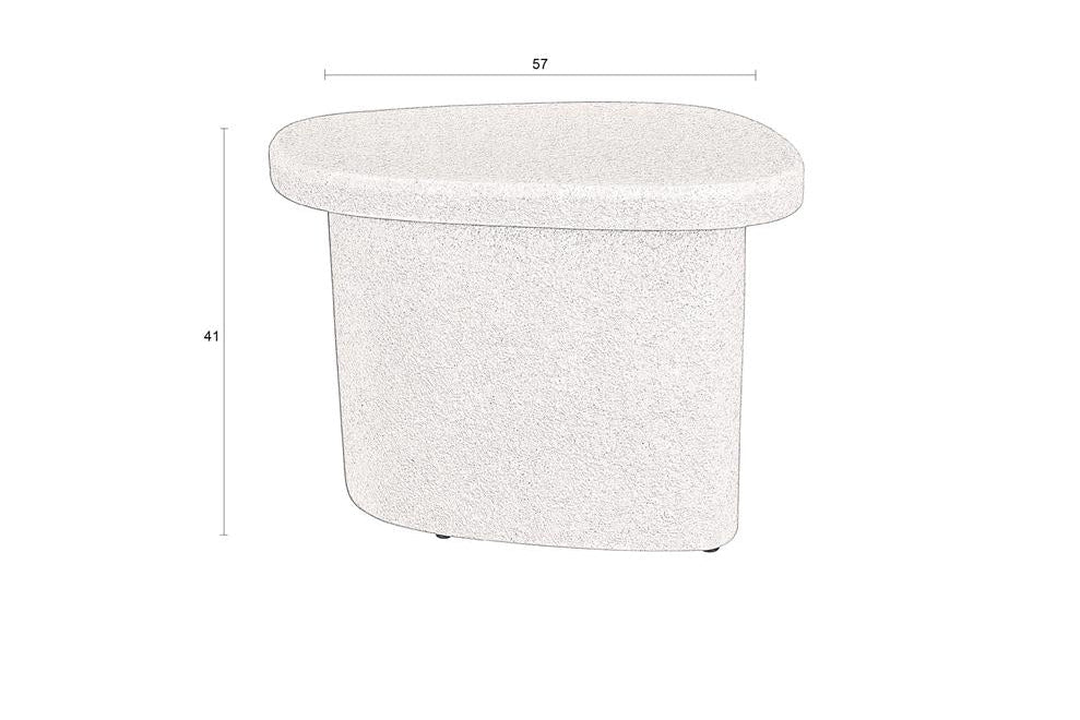 Bijzettafel Dorvian Hoog – van gerecycled marmer in Beige