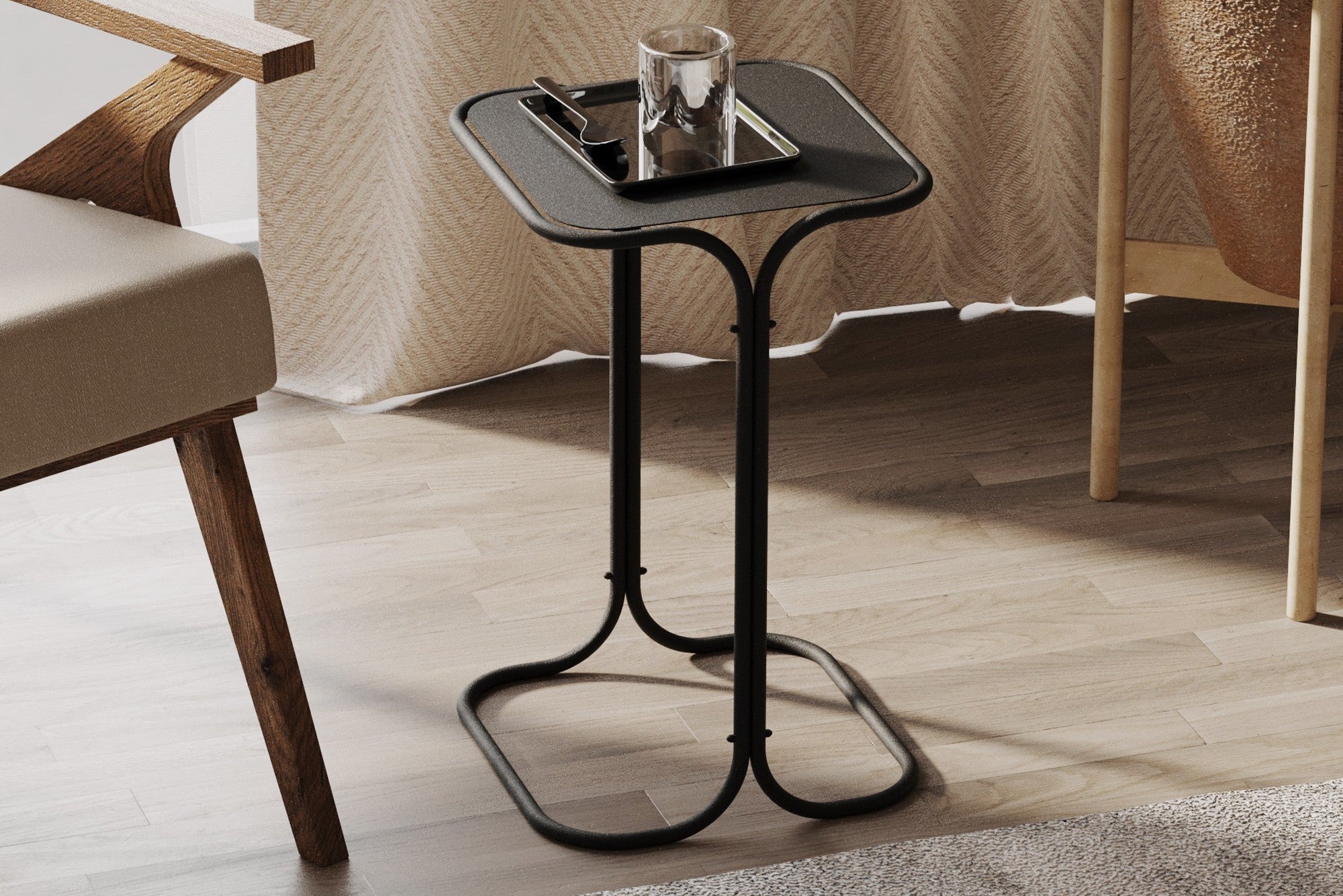 Salontafel Orento – Met zwart metalen frame