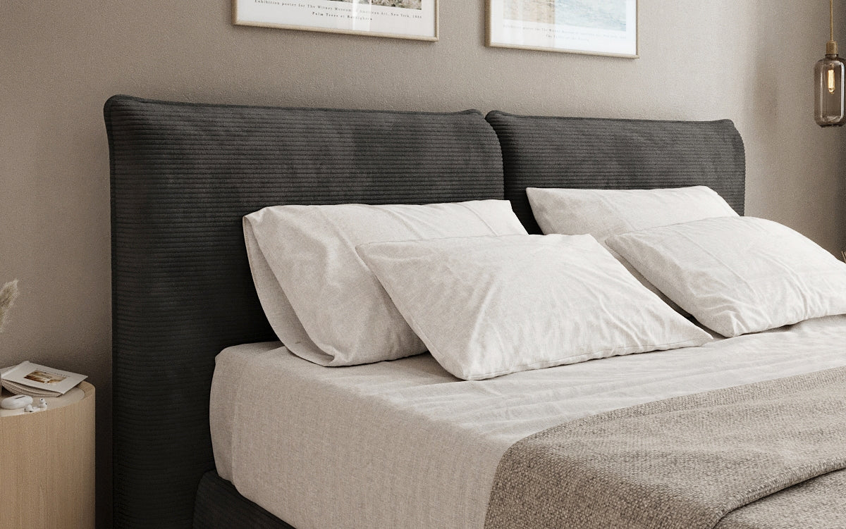 Boxspringbed Pillo in Ribstof
