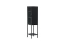 Vitrine Tero - in Zwart met glasfront