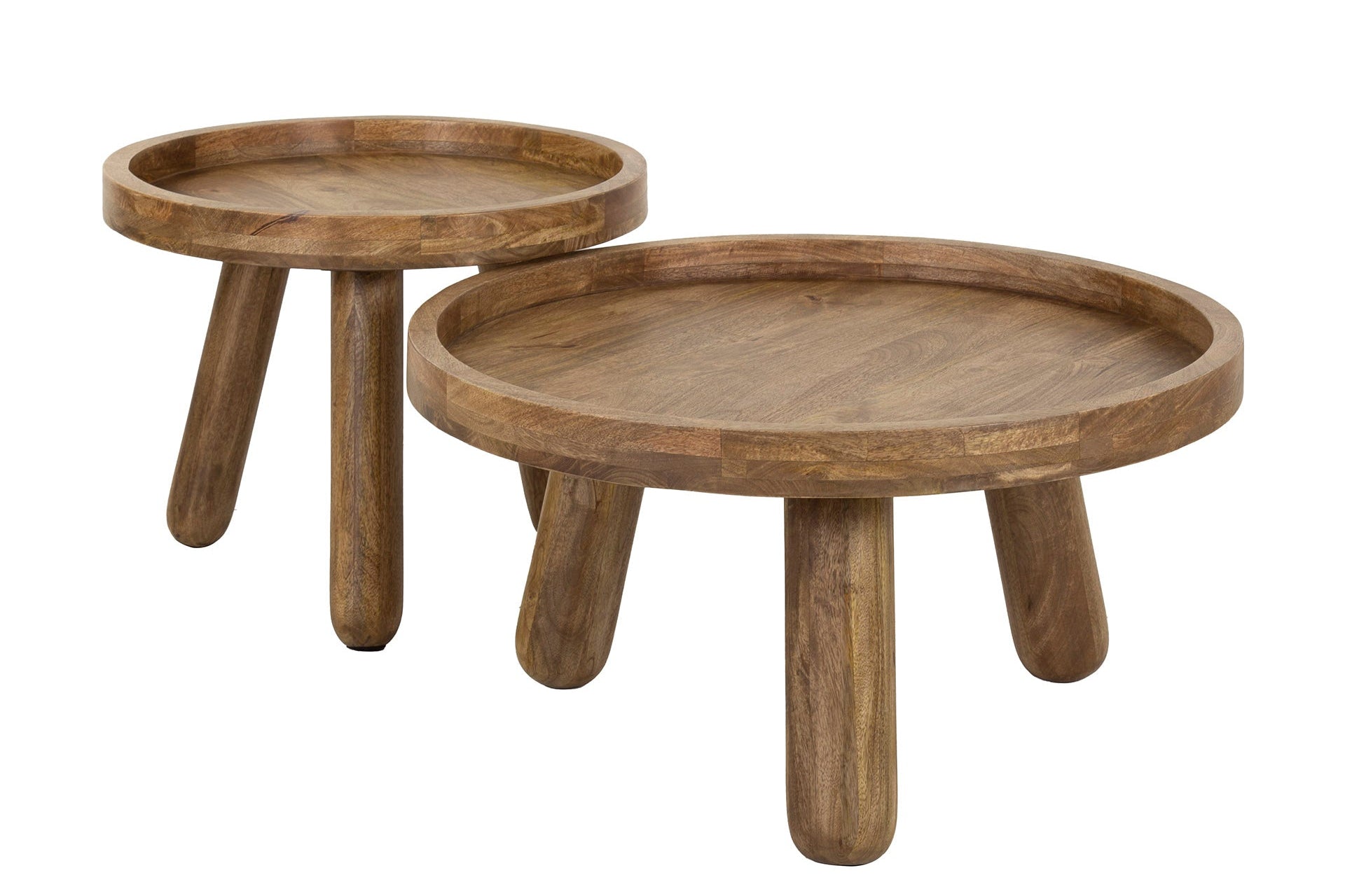 Salontafel Sundari - 2-delige set van duurzaam mangohout met zandkleurige afwerking
