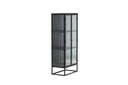 Vitrine Leonie - in Zwart met golfglas-uitstraling