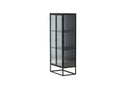 Vitrine Leonie - in Zwart met golfglas-uitstraling