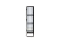 Vitrine Leonie - in Zwart met golfglas-uitstraling