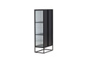 Vitrine Leonie - in Zwart met golfglas-uitstraling