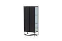 Vitrine Leonie - in Zwart met golfglas-uitstraling