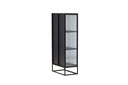 Vitrine Leonie - in Zwart met golfglas-uitstraling