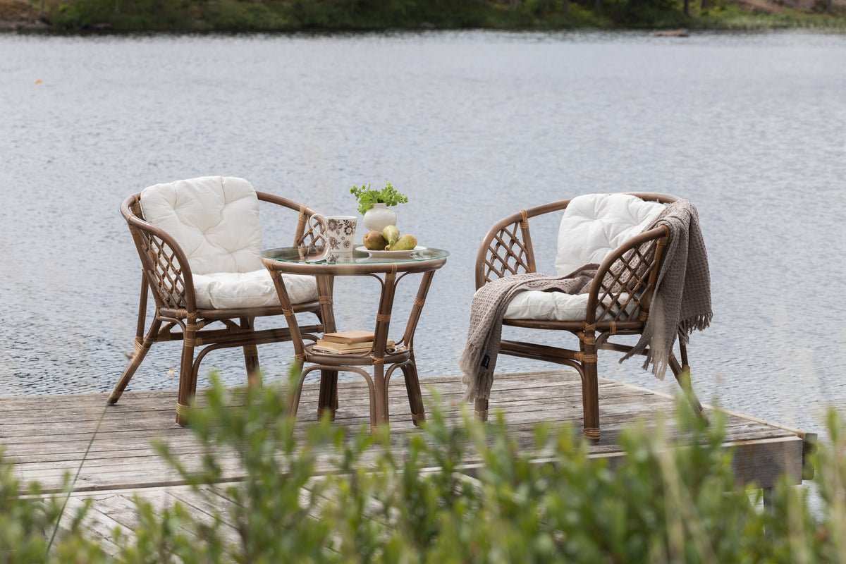 Balkonset Jasmin - van walnootkleurig rattan