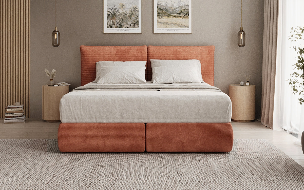 Boxspringbed Pillo in Ribstof