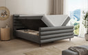 Boxspringbed Tubo in structuurstof met opbergruimte