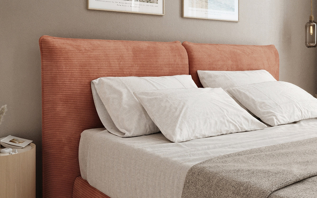 Boxspringbed Pillo in Ribstof