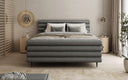 Boxspringbed Tubo in structuurstof met opbergruimte