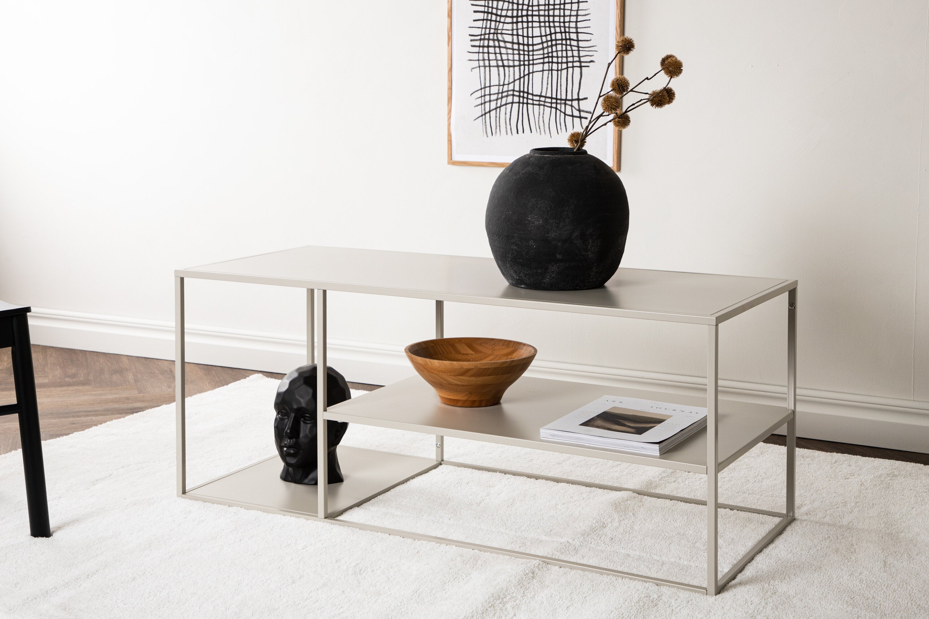 Bijzettafel Skapa - Eenvoudig ontwerp in Beige