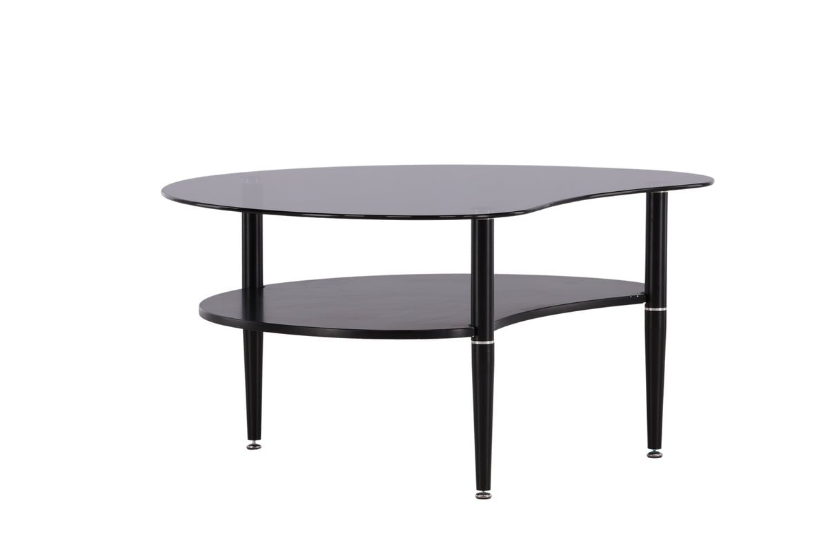 Salontafel Amila - met zwart glazen blad