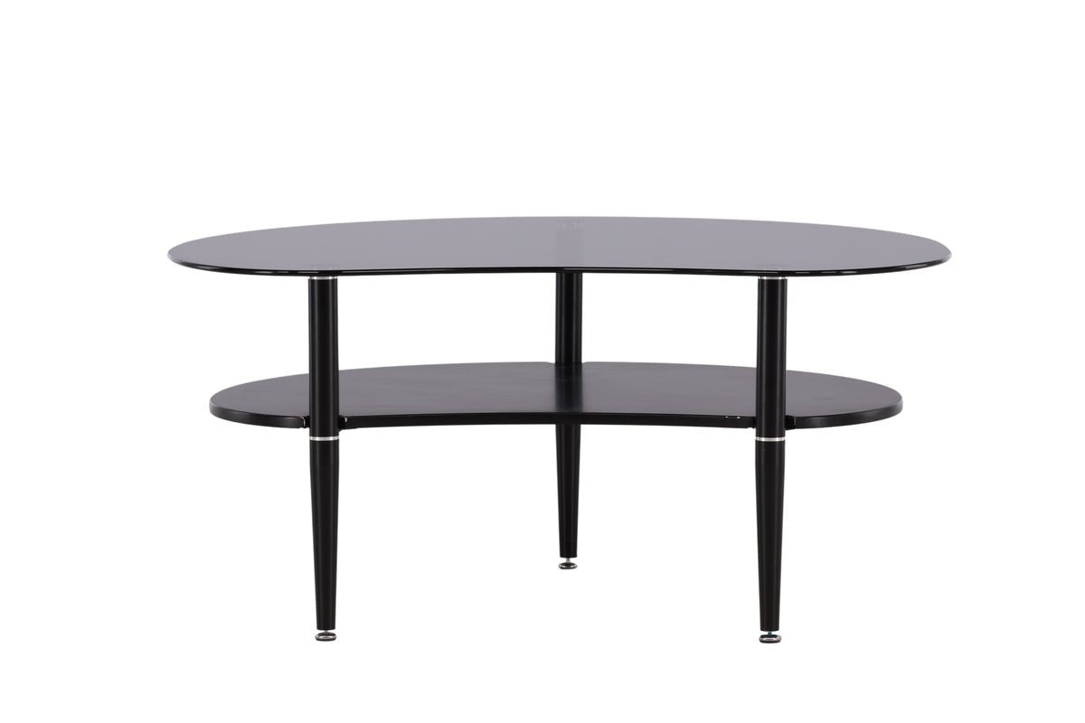 Salontafel Amila - met zwart glazen blad