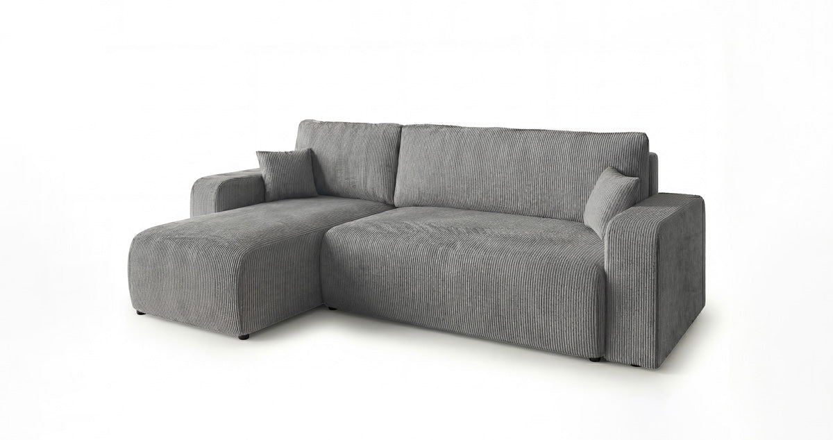 Designsofa Calva met slaap- en uitklapfunctie in Ribstof
