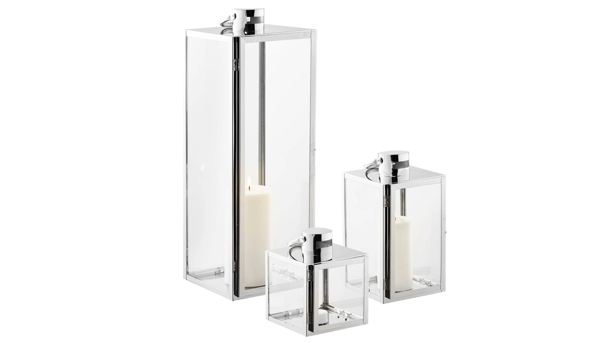 3-delige lantaarnset Rufus - met zilverkleurig frame