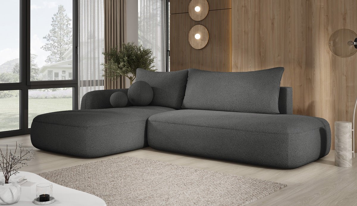 Designer Sofa Babu Bouclé with Sleeping and Folding Function
