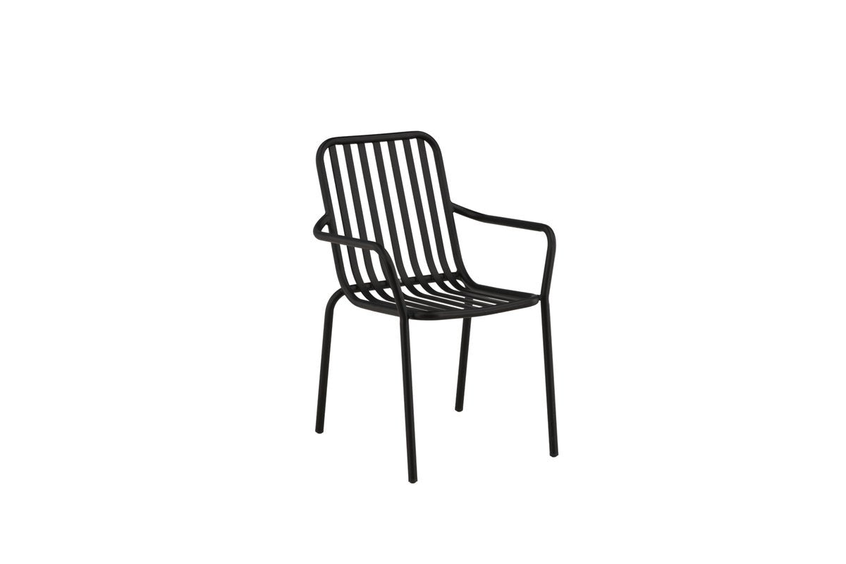 2er Set - Gartenstuhl Amy aus Aluminium in Schwarz, Beige
