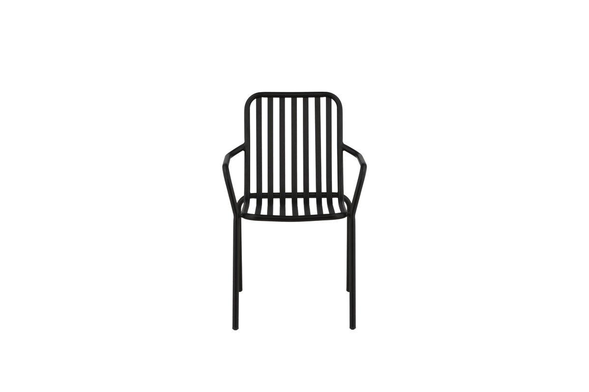 2er Set - Gartenstuhl Amy aus Aluminium in Schwarz, Beige