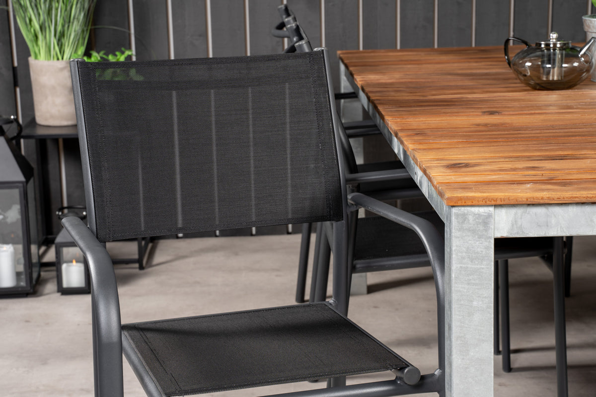 2er Set Gartenstuhl Ira - elegante schwarze Optik aus Aluminium