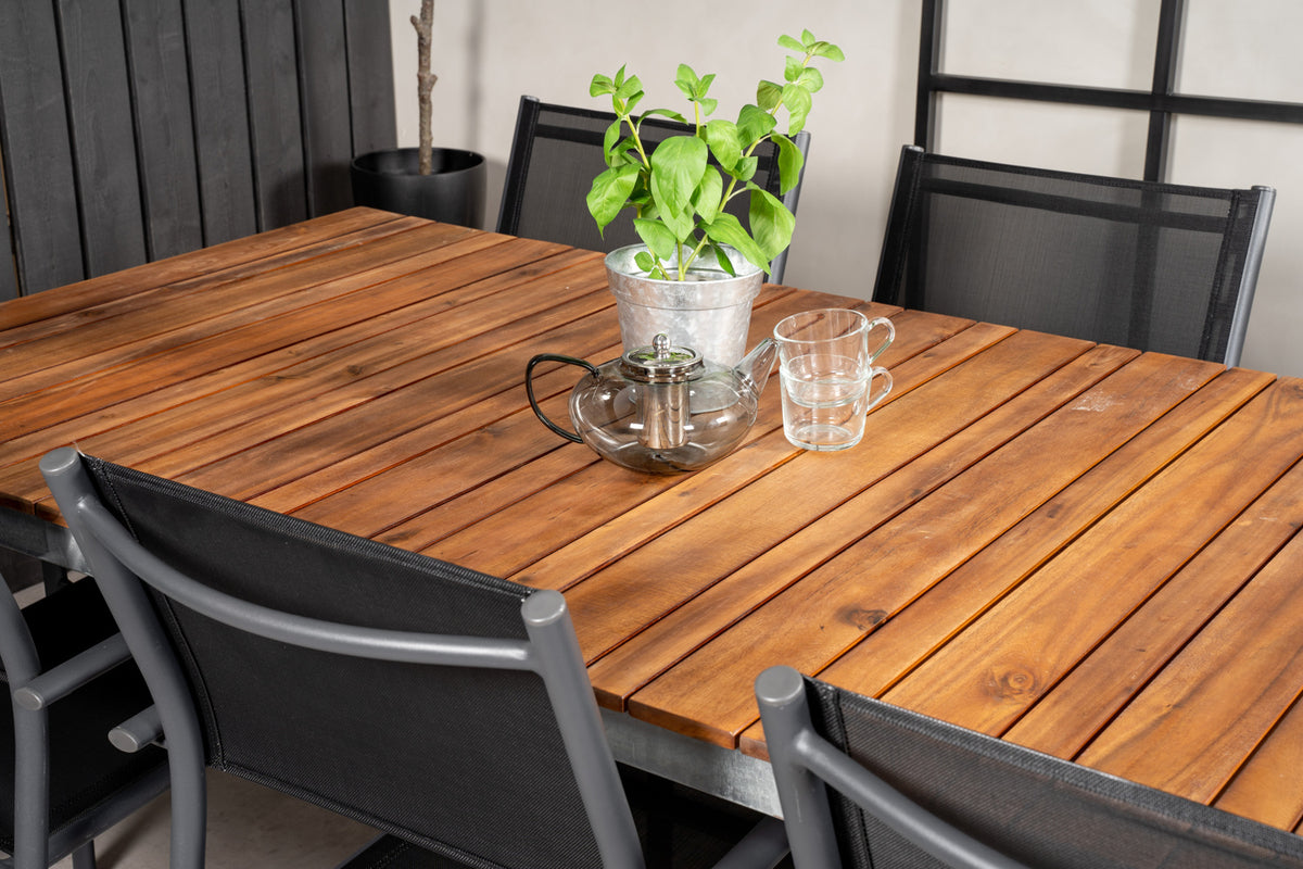 2er Set Gartenstuhl Ira - elegante schwarze Optik aus Aluminium