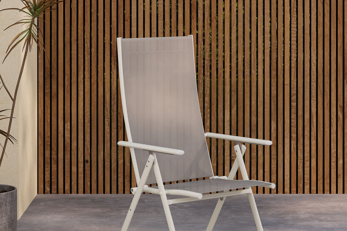 2-delige set tuinstoelen Miro - inklapbare stoel in Beige of Zwart van staal en Textilene