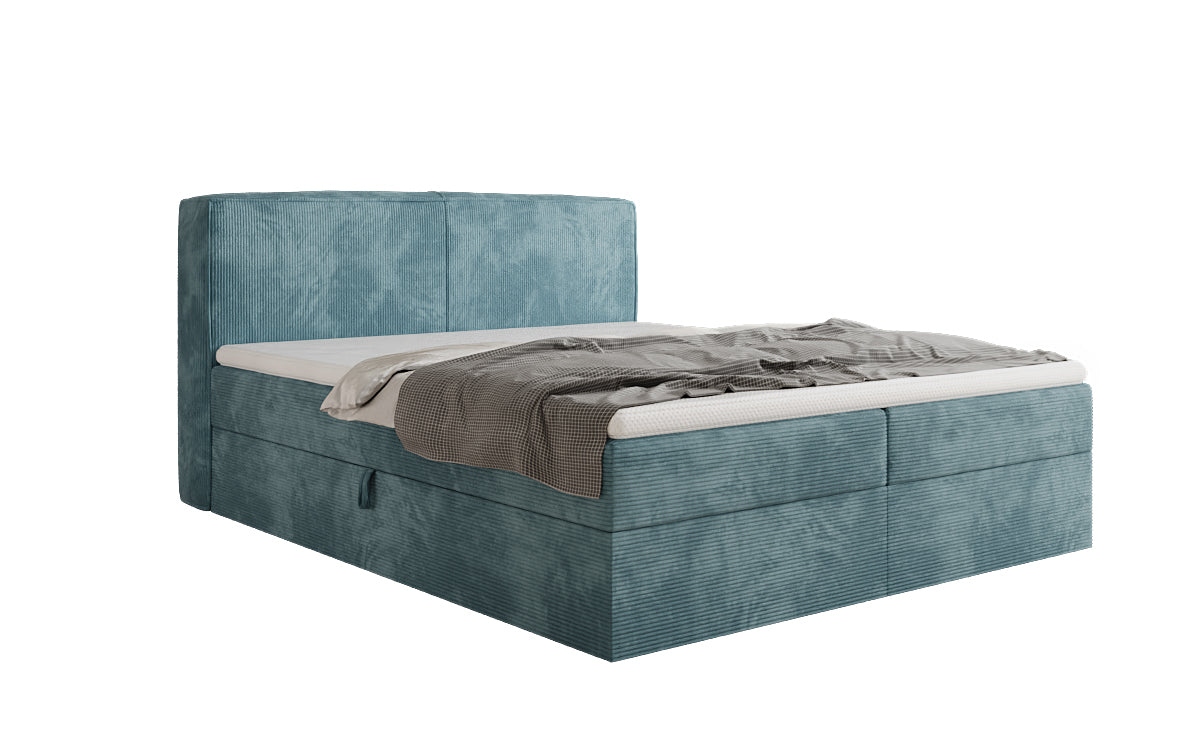 Boxspringbed Marea in Ribstof met opbergruimte