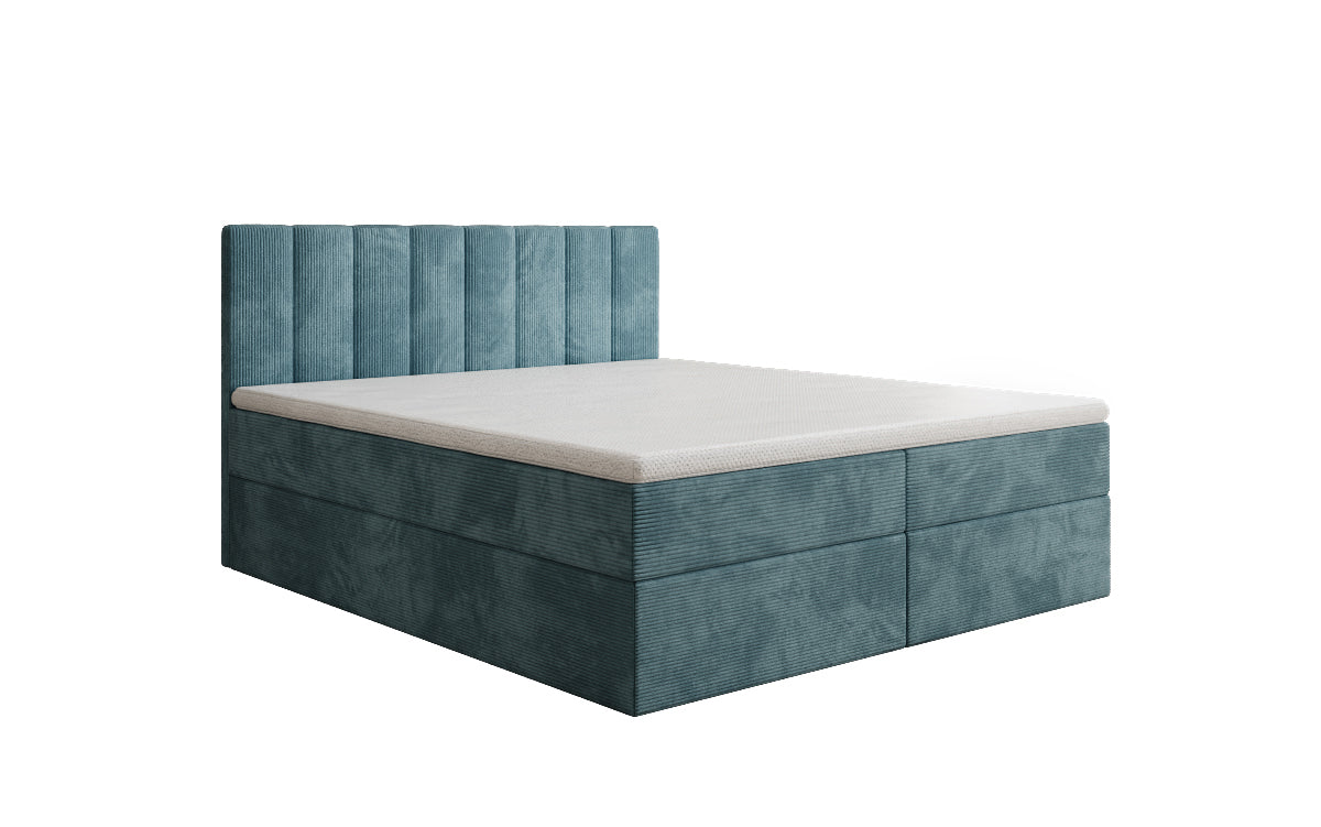 Boxspringbed Sofia in Ribstof met opbergruimte