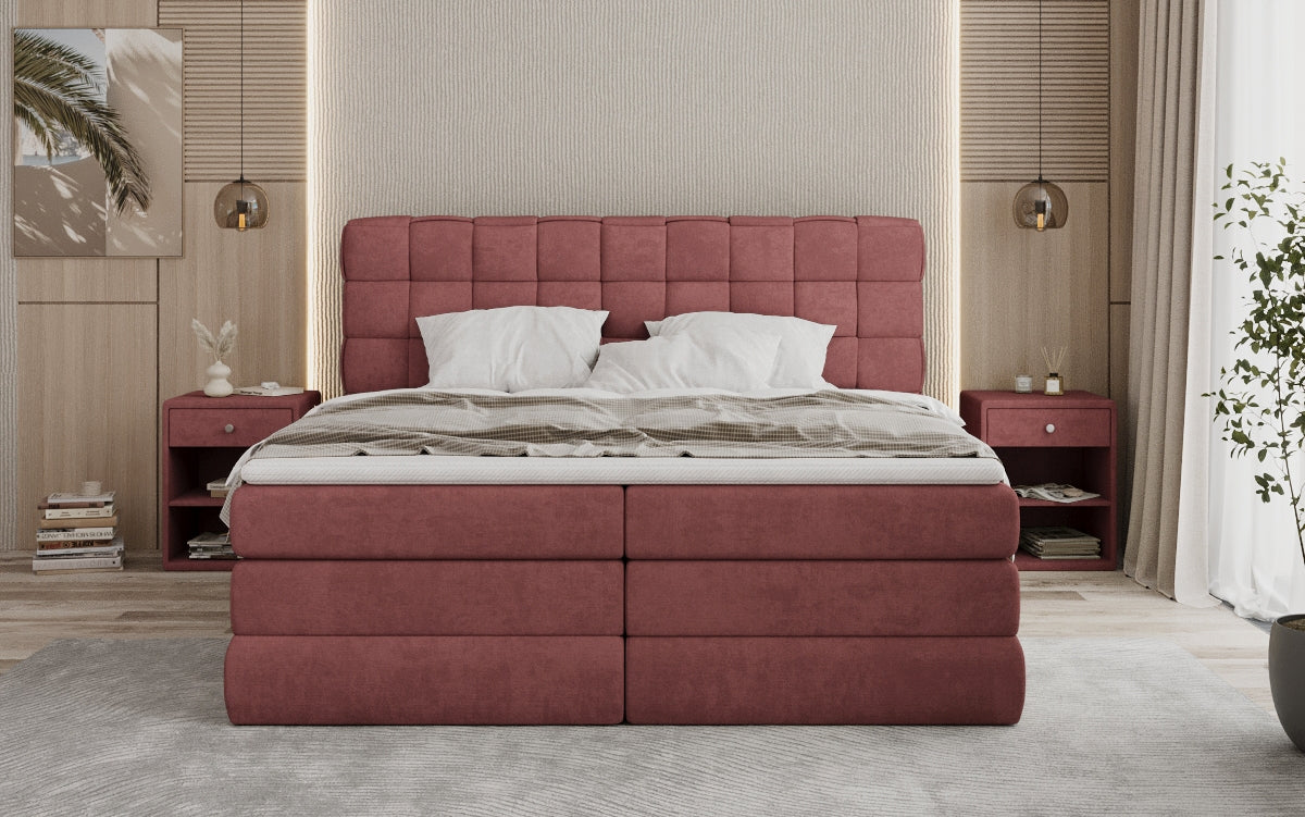 Boxspringbed Trama met opbergruimte in Stof