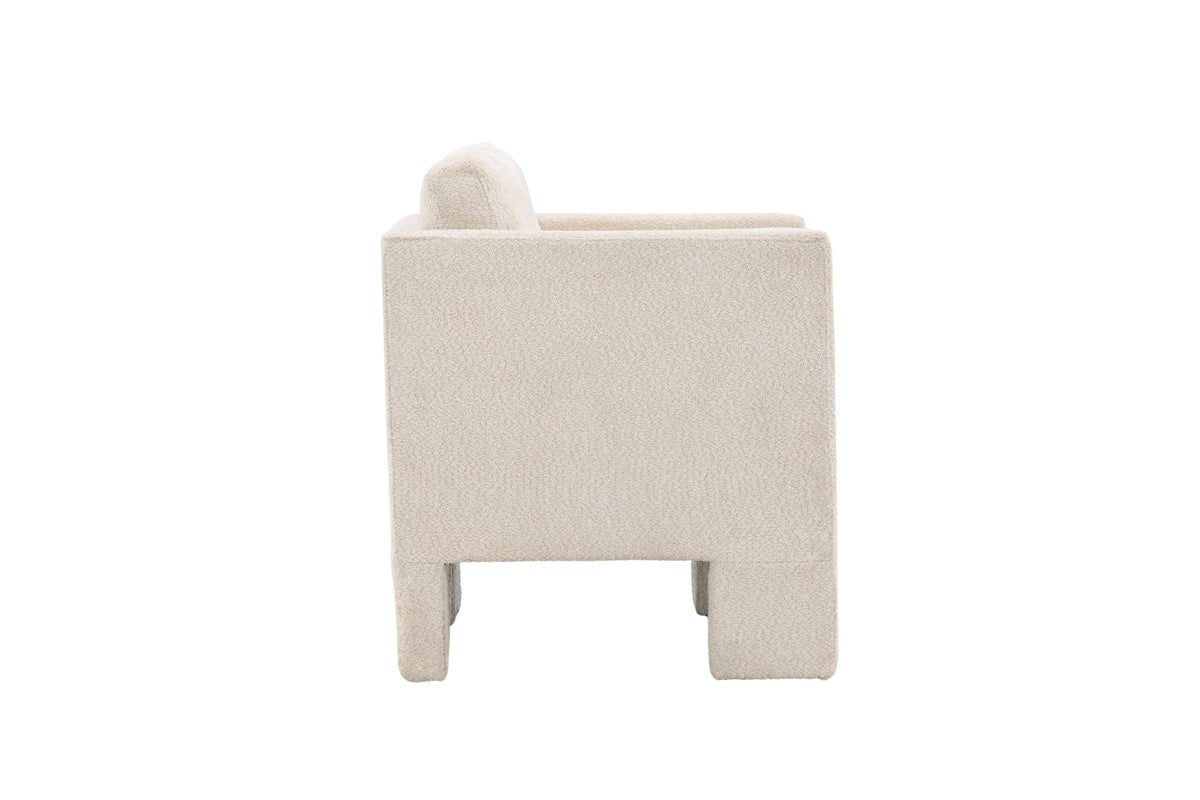 Fauteuil Rimini - met witte bouclé-stof