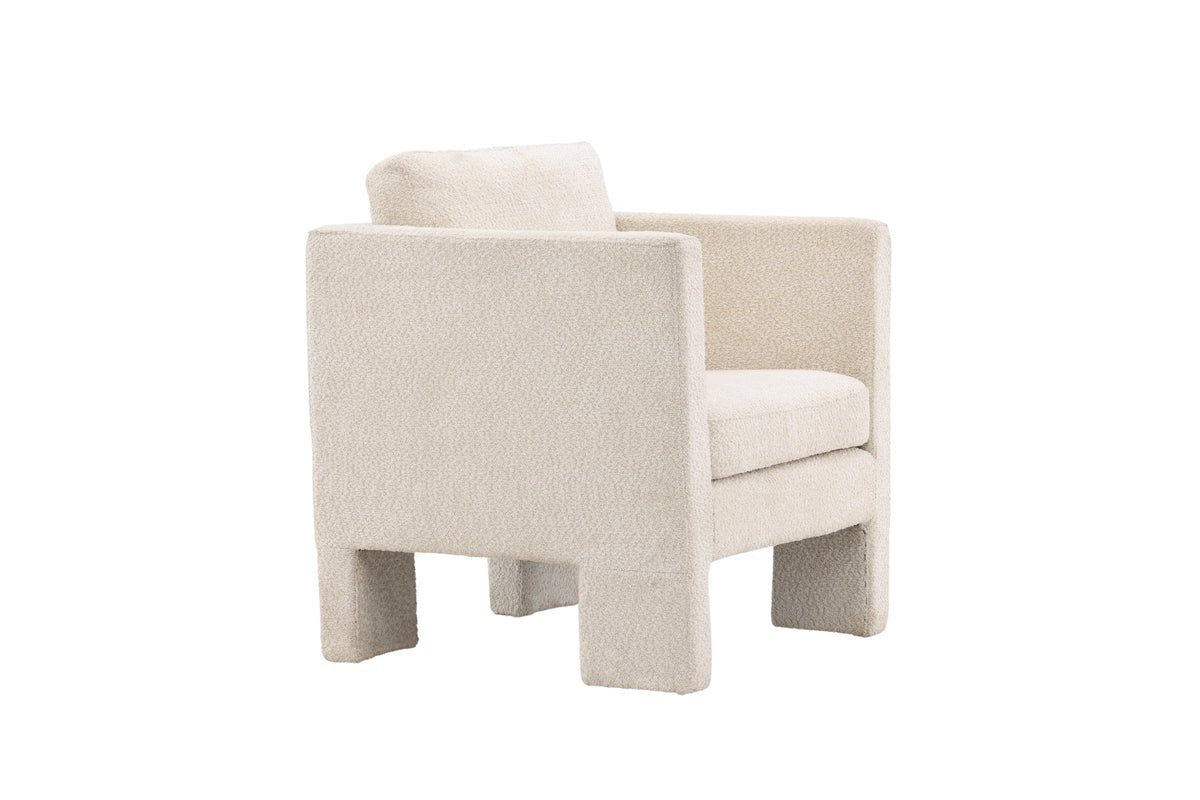 Fauteuil Rimini - met witte bouclé-stof
