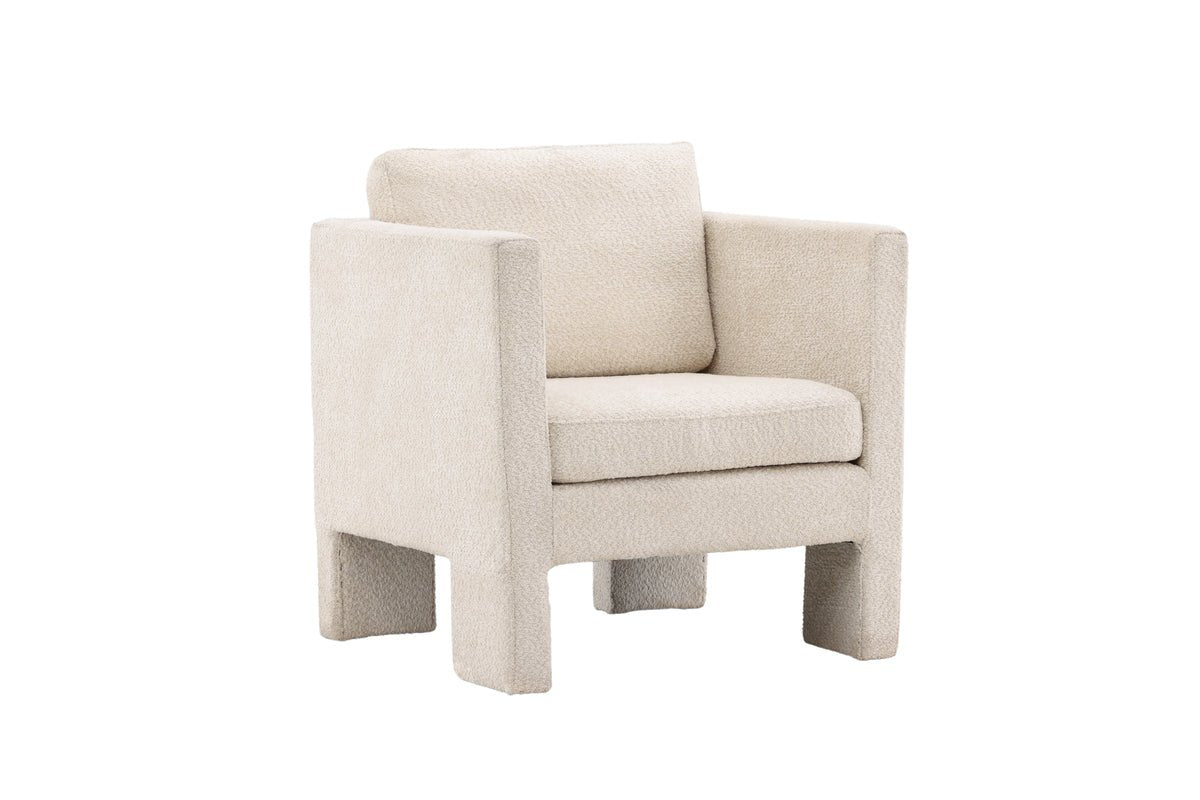 Fauteuil Rimini - met witte bouclé-stof
