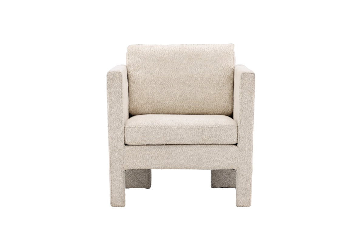 Fauteuil Rimini - met witte bouclé-stof