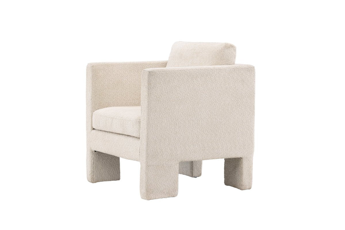 Fauteuil Rimini - met witte bouclé-stof