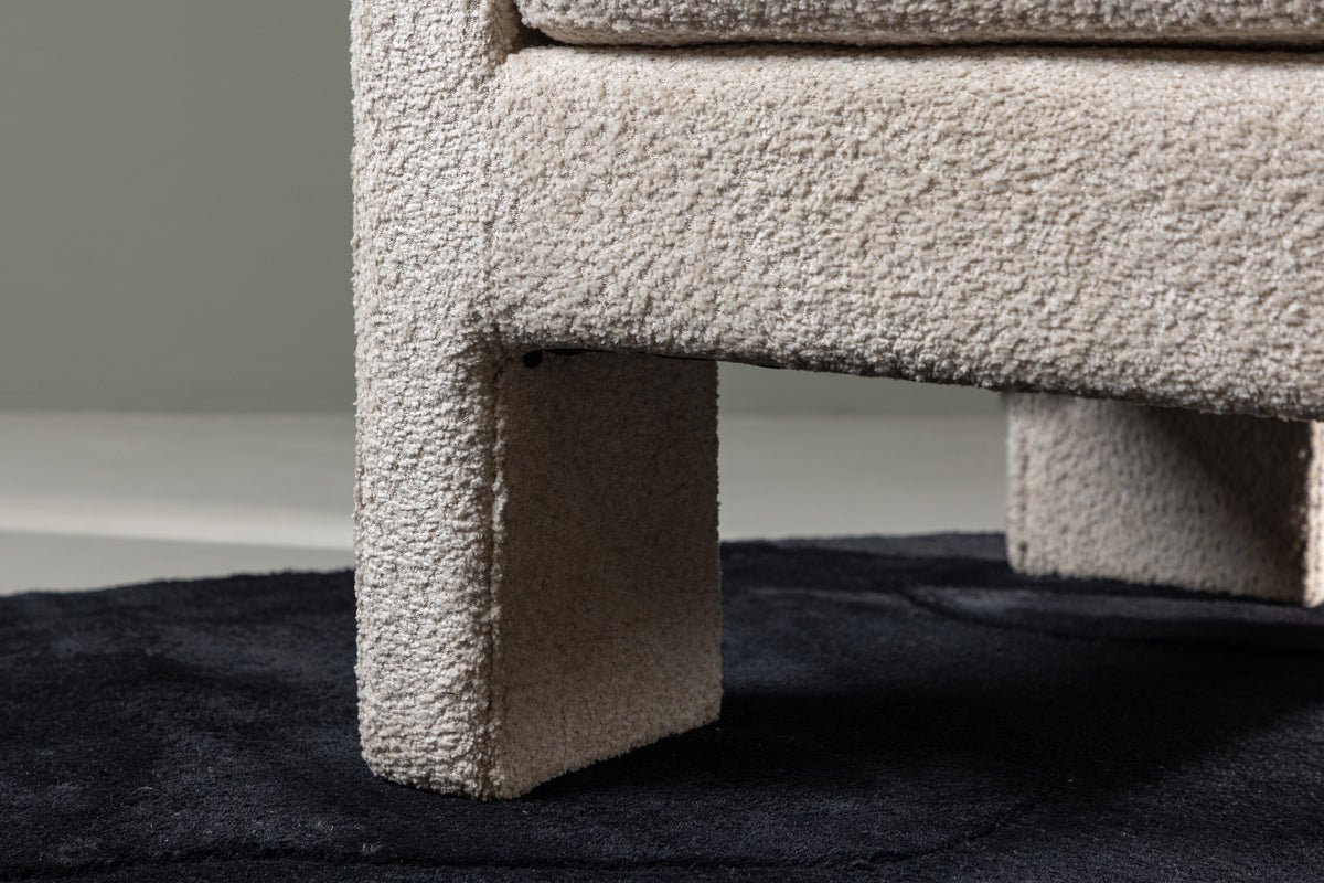 Fauteuil Rimini - met witte bouclé-stof