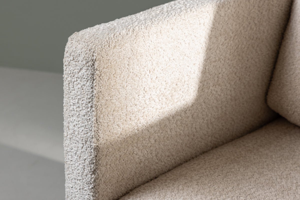 Fauteuil Rimini - met witte bouclé-stof