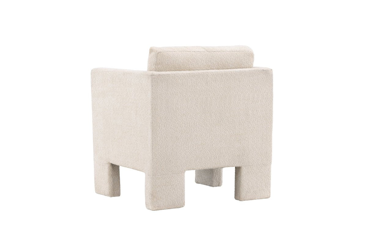 Fauteuil Rimini - met witte bouclé-stof