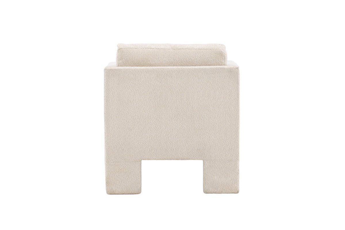 Fauteuil Rimini - met witte bouclé-stof