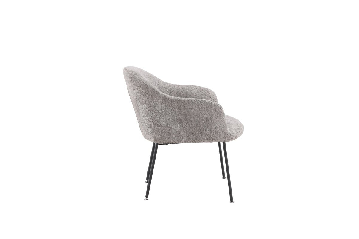 Fauteuil Kärnten - in Lichtgrijs met bouclé bekleding