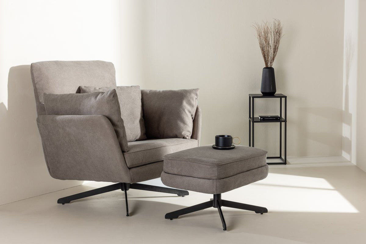 Fauteuil Porto - Met Bouclé-bekleding in Grijs