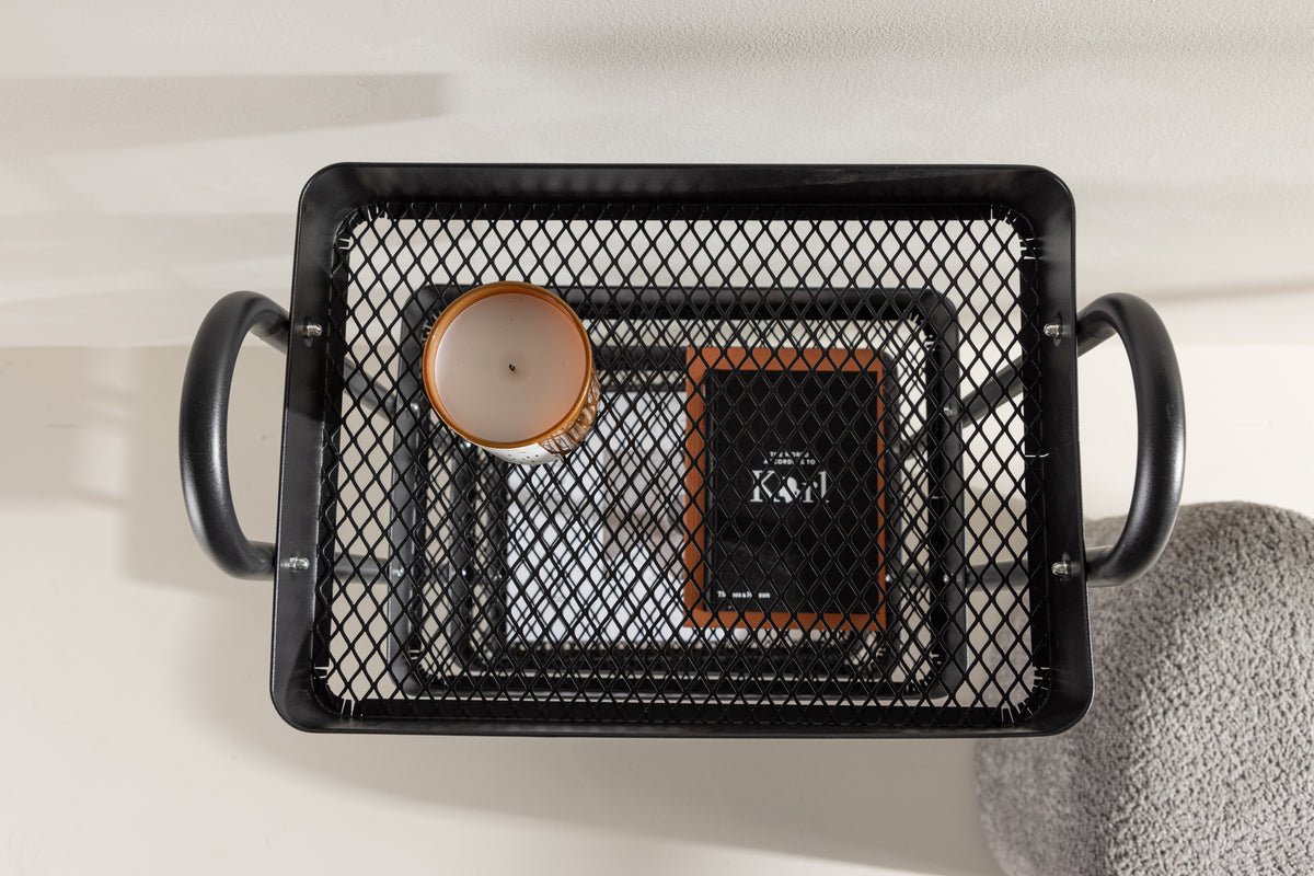 Regal Manaus – rollend rek met 4 planken in Zwart